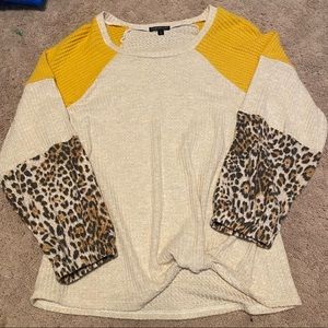 Yellow and cheetah print top